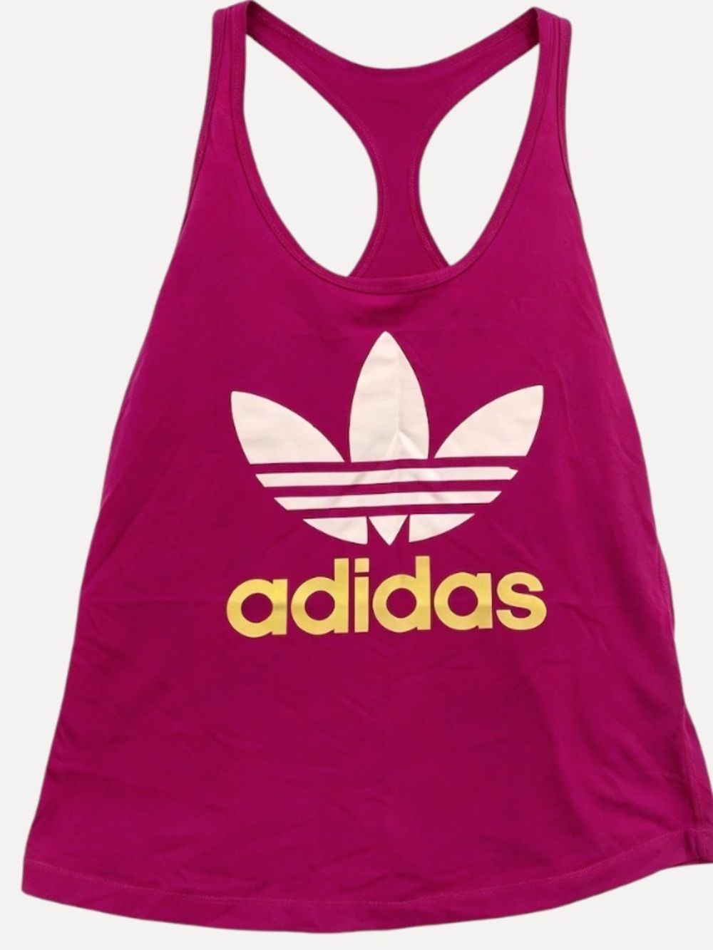 Adidas Originals Magenta Pink Trefoil Graphic Racerback Tank Top XS